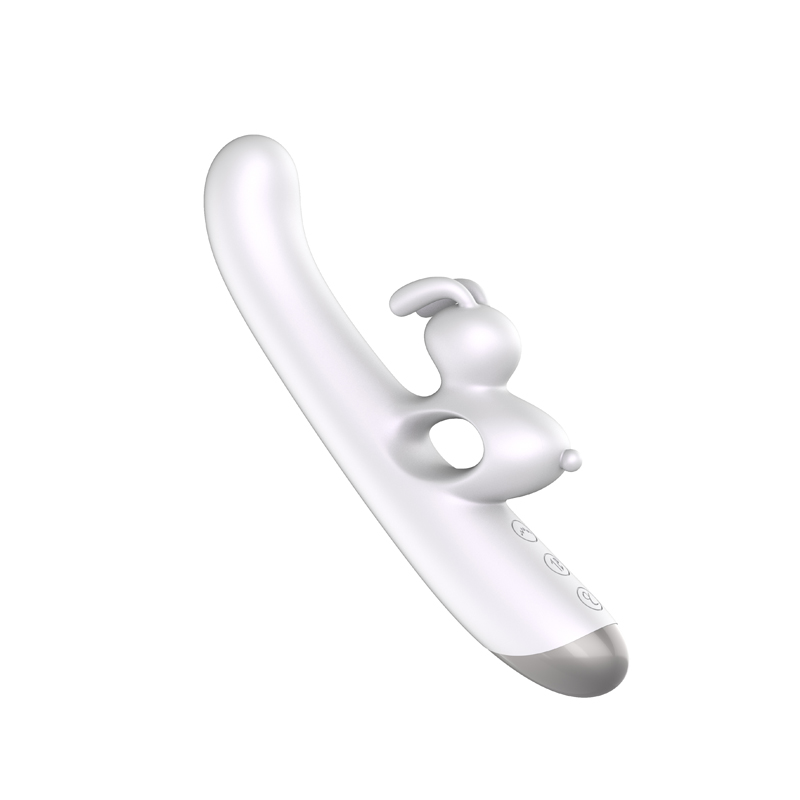 Rabbit thrusting stroking vibrator